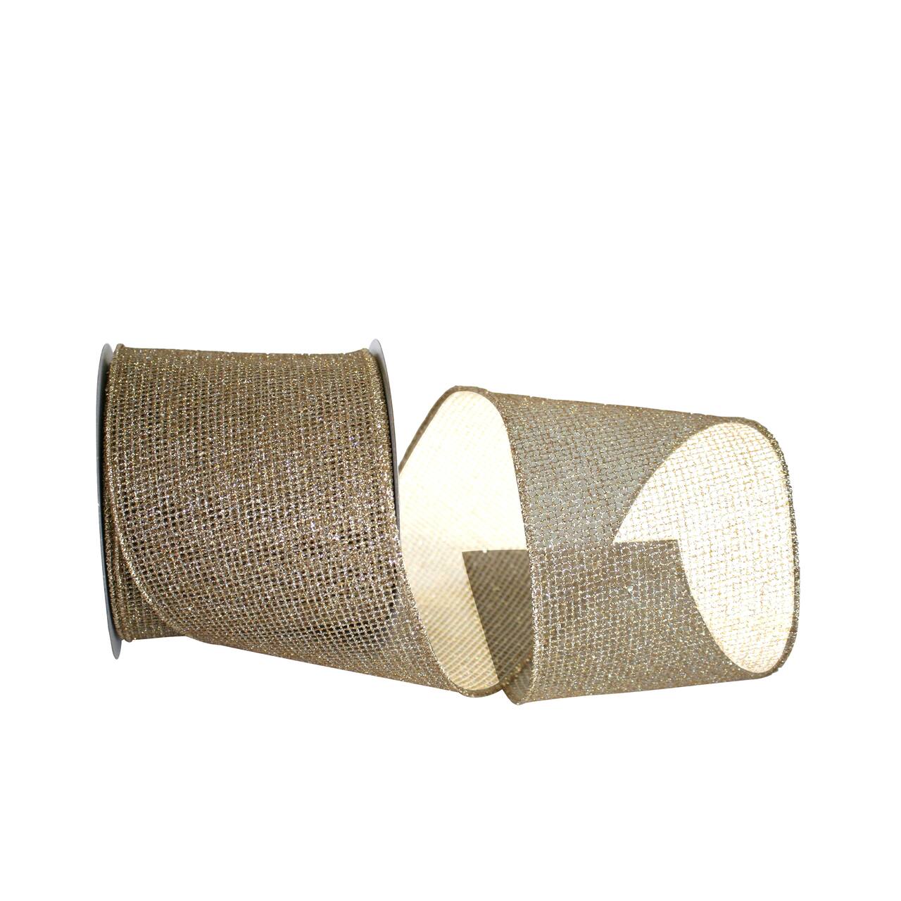 Reliant 4" x 10yd. Glitter Web Mesh Wired Metallic Ribbon